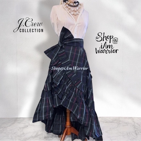 J.Crew Collection NWT tartan plaid taffeta ruffle wrap skirt *shop@iamwarrior - Picture 3 of 11